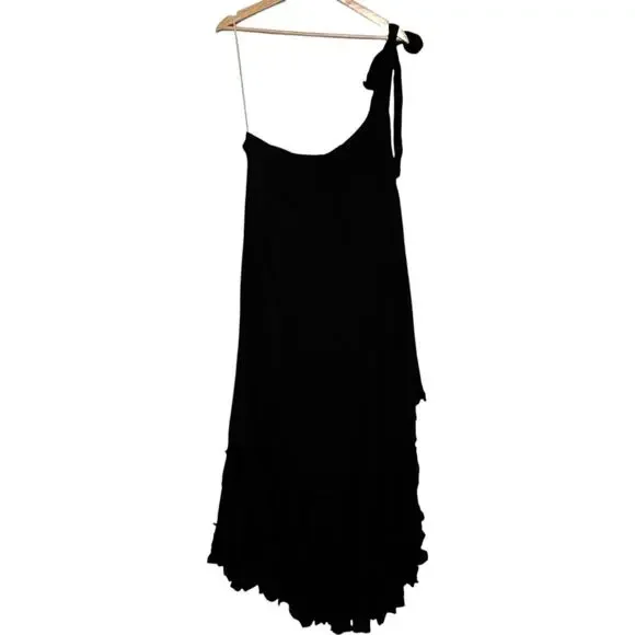 NWT Free People Black Martini Kaftan One Shoulder Maxi Dress (S) - Picture 7 of 13